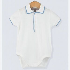White and Blue Kids Bodysuit Made in Italy
